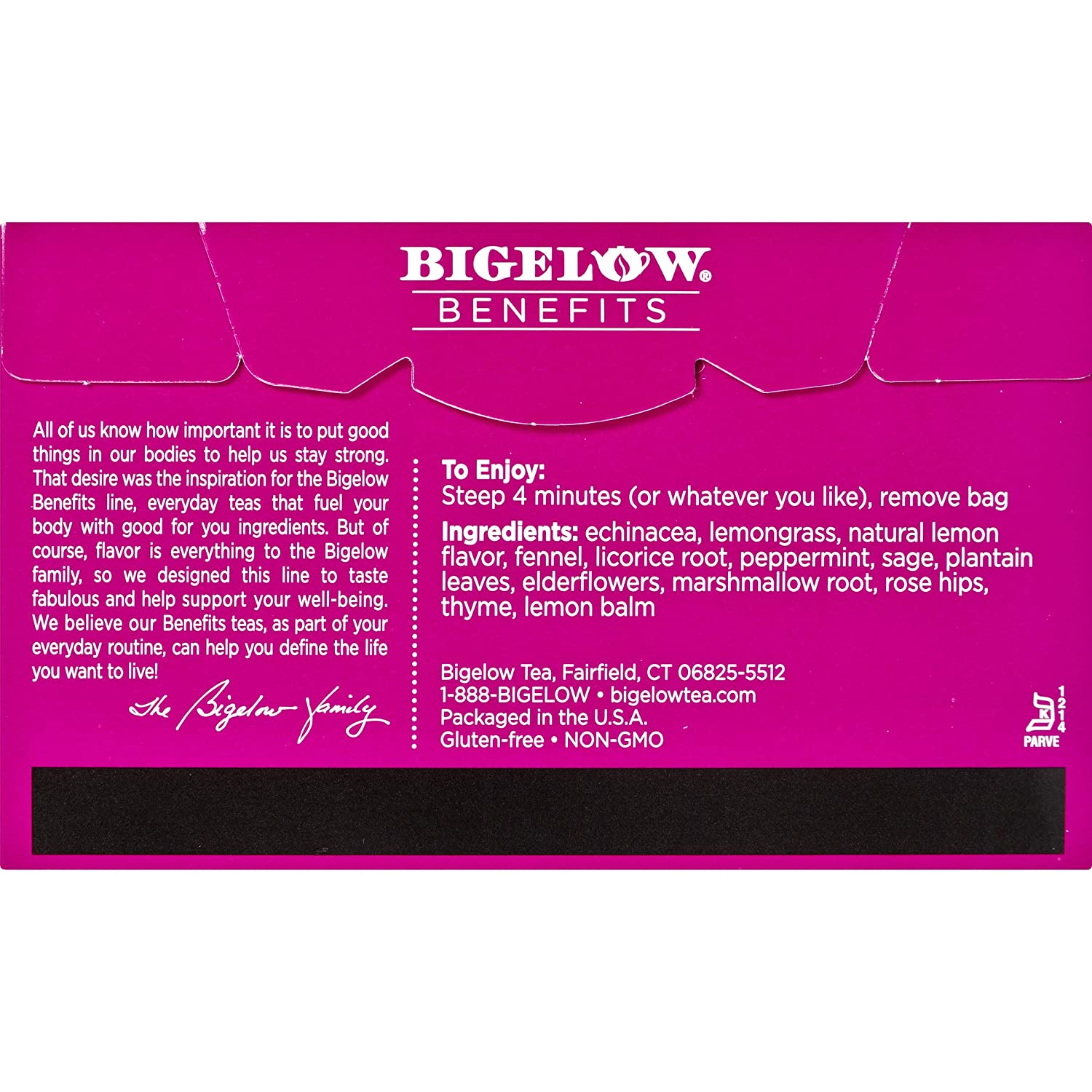 Bigelow Benefits Calm Stomach Ginger Peach Herbal Tea, Caffeine Free, 18 Count (Pack of 6), 108 Total Tea Bags - Image 3
